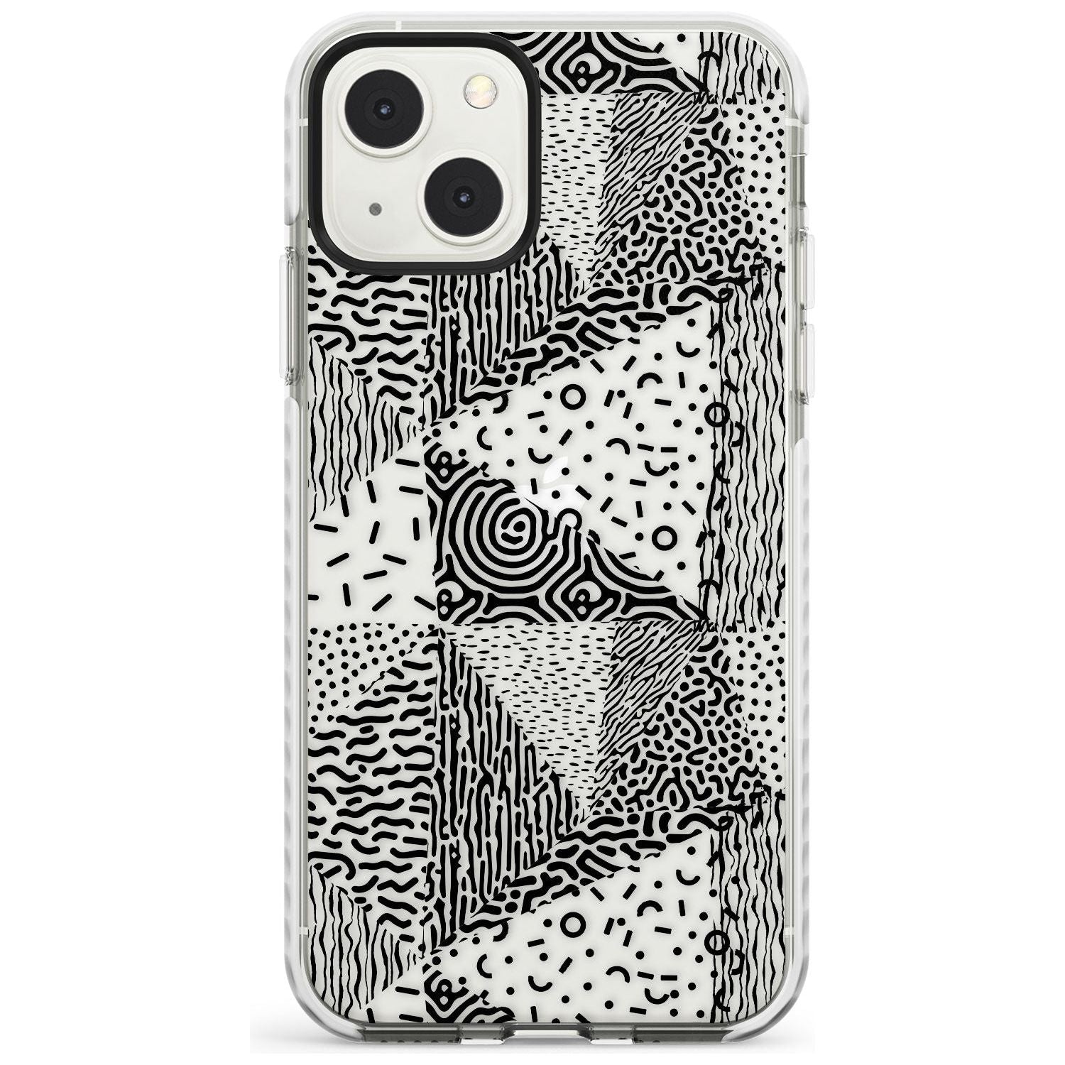Pattern Mashup (Black) Phone Case iPhone 13 Mini / Impact Case Blanc Space