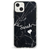 Black Marble Custom Phone Case iPhone 13 Mini / Impact Case Blanc Space