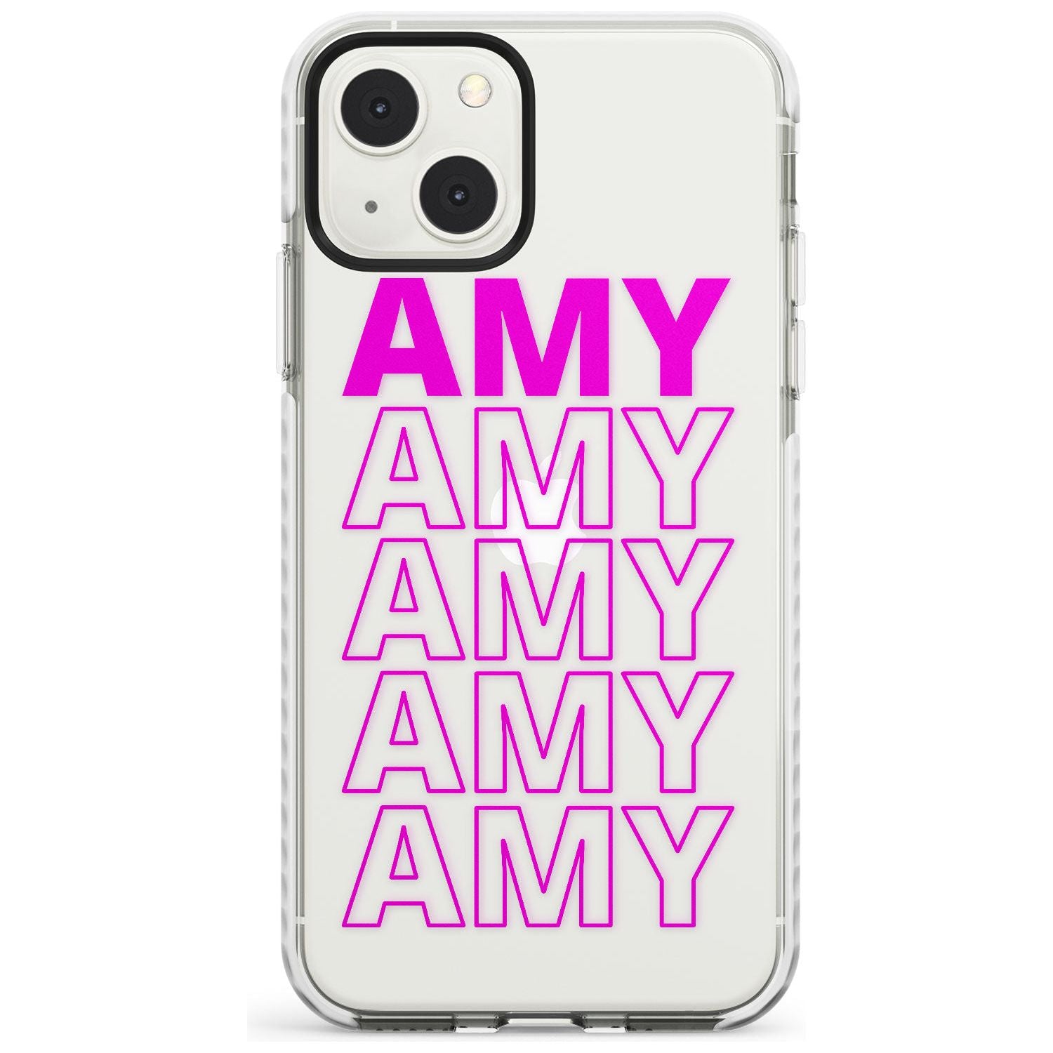 Personalised Clear Text  5D Custom Phone Case iPhone 13 Mini / Impact Case Blanc Space