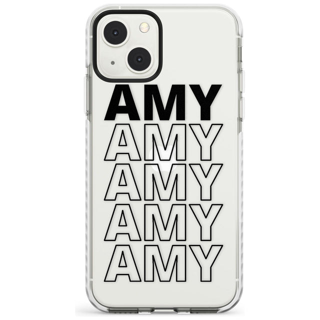 Personalised Clear Text  5E Custom Phone Case iPhone 13 Mini / Impact Case Blanc Space