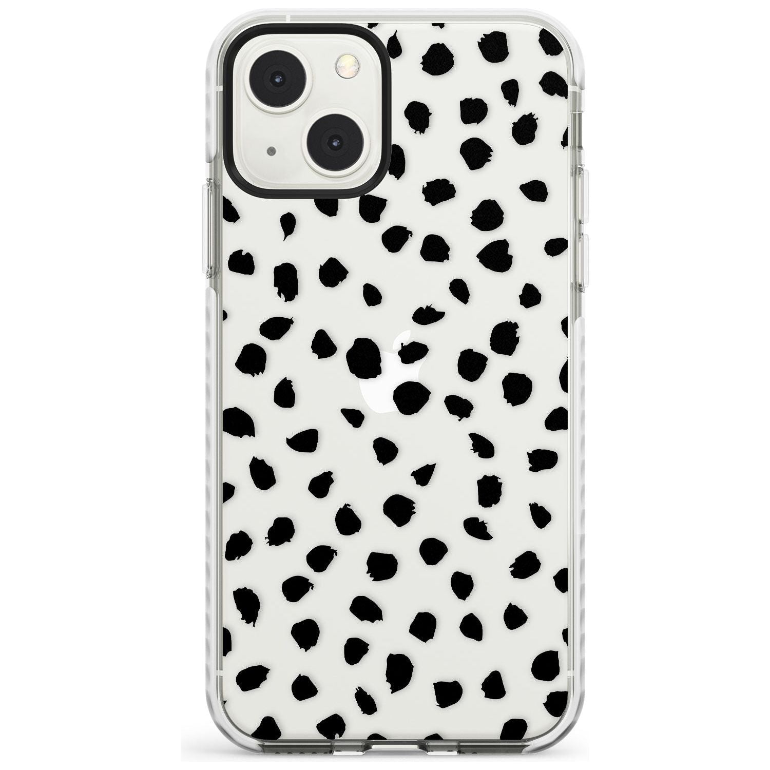 Black on Transparent Dalmatian Polka Dot Spots Phone Case iPhone 13 Mini / Impact Case Blanc Space