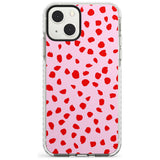 Red on Pink Dalmatian Polka Dot Spots