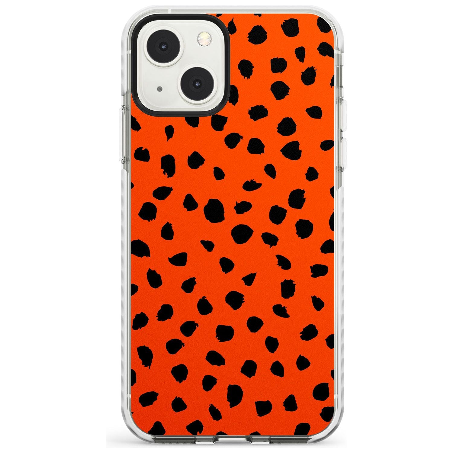 Black & Bright Red Dalmatian Polka Dot Spots Phone Case iPhone 13 Mini / Impact Case Blanc Space