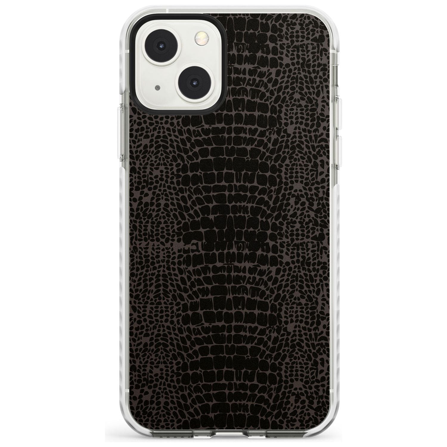 Dark Animal Print Pattern Snake Skin Phone Case iPhone 13 Mini / Impact Case Blanc Space