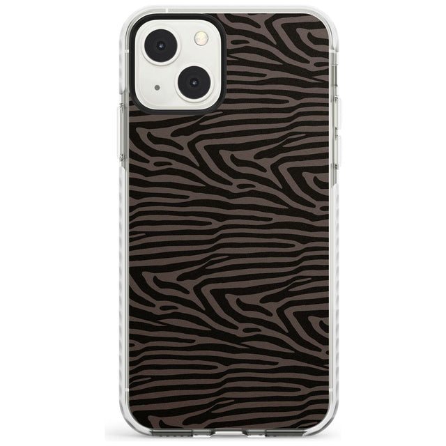 Dark Animal Print Pattern Zebra Phone Case iPhone 13 Mini / Impact Case Blanc Space