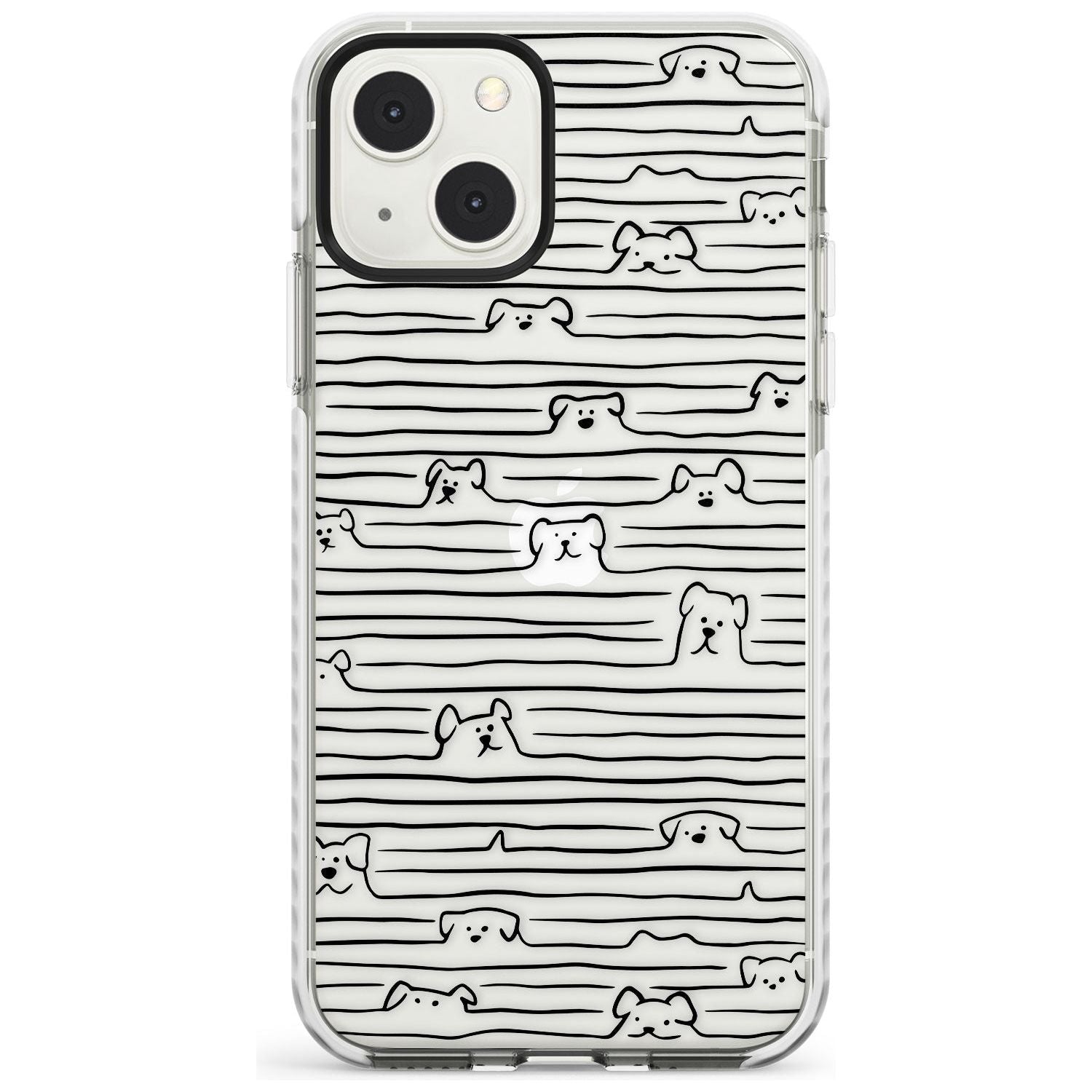 Dog Line Art - Black Phone Case iPhone 13 Mini / Impact Case Blanc Space