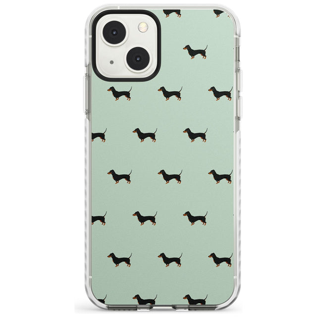 Dachshund Dog Pattern Phone Case iPhone 13 Mini / Impact Case Blanc Space