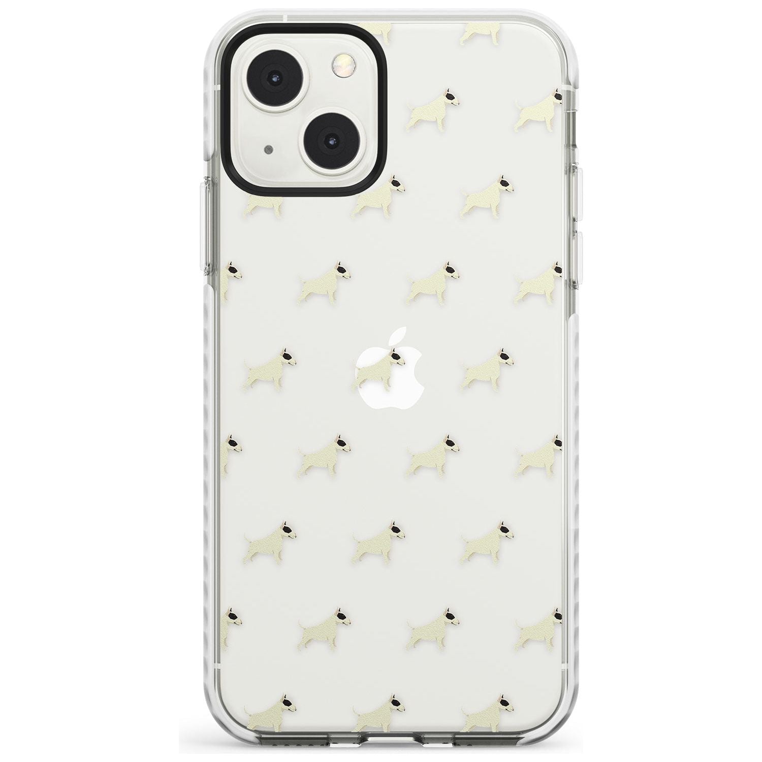 Bull Terrier Dog Pattern Clear Phone Case iPhone 13 Mini / Impact Case Blanc Space