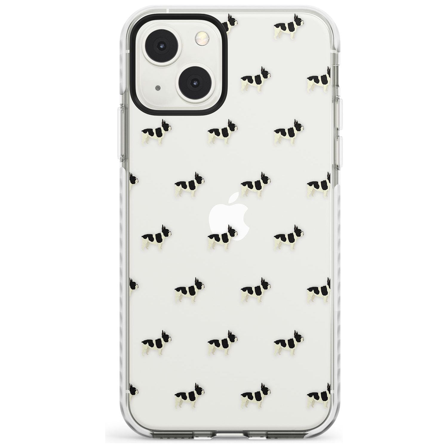 French Bulldog Dog Pattern Clear Phone Case iPhone 13 Mini / Impact Case Blanc Space