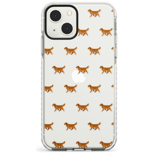 Golden Retriever Dog Pattern Clear Phone Case iPhone 13 Mini / Impact Case Blanc Space