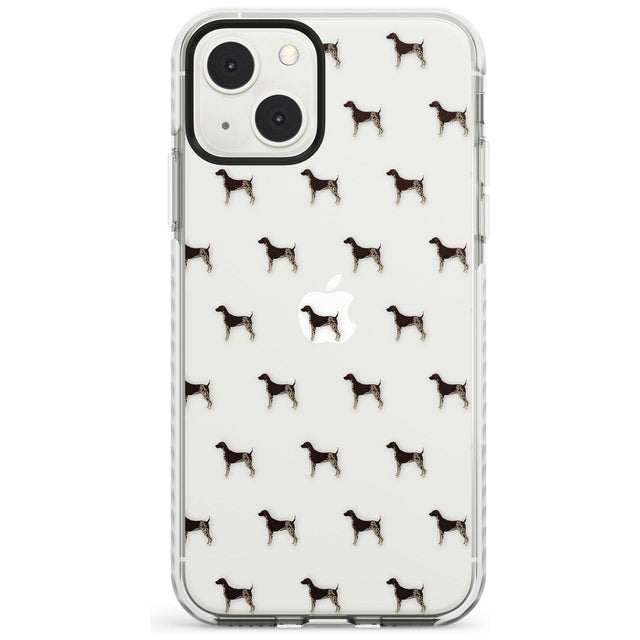 German Shorthaired Pointer Dog Pattern Clear Phone Case iPhone 13 Mini / Impact Case Blanc Space