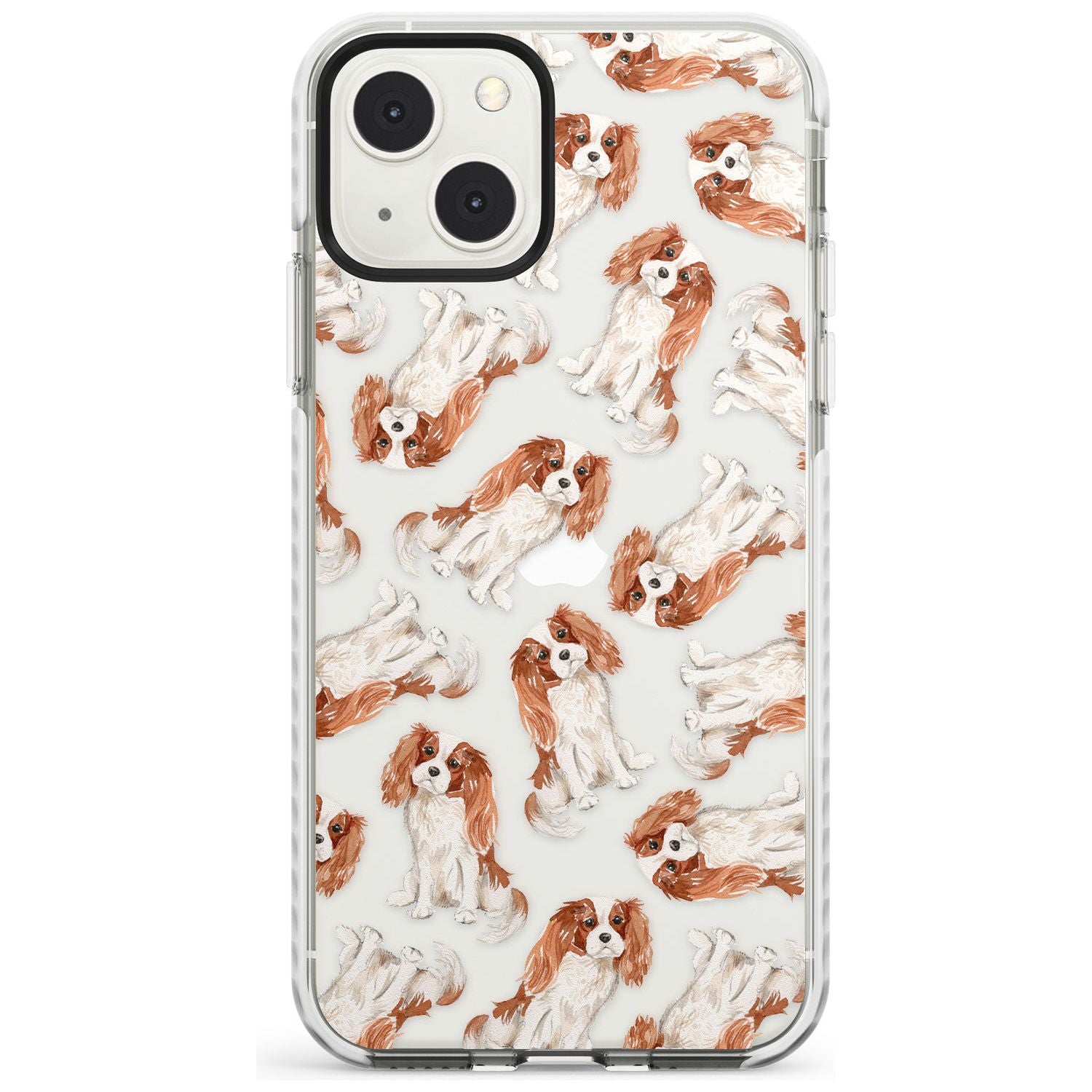 Cavalier King Charles Spaniel Dog Pattern Phone Case iPhone 13 Mini / Impact Case Blanc Space