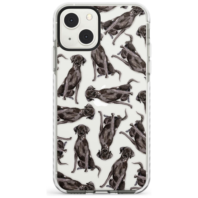 Black Labrador Watercolour Dog Pattern Phone Case iPhone 13 Mini / Impact Case Blanc Space