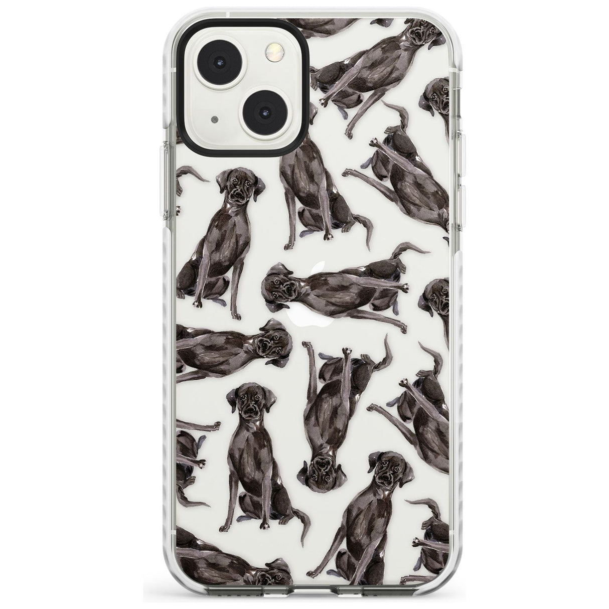 Black Labrador Watercolour Dog Pattern Phone Case iPhone 13 Mini / Impact Case Blanc Space