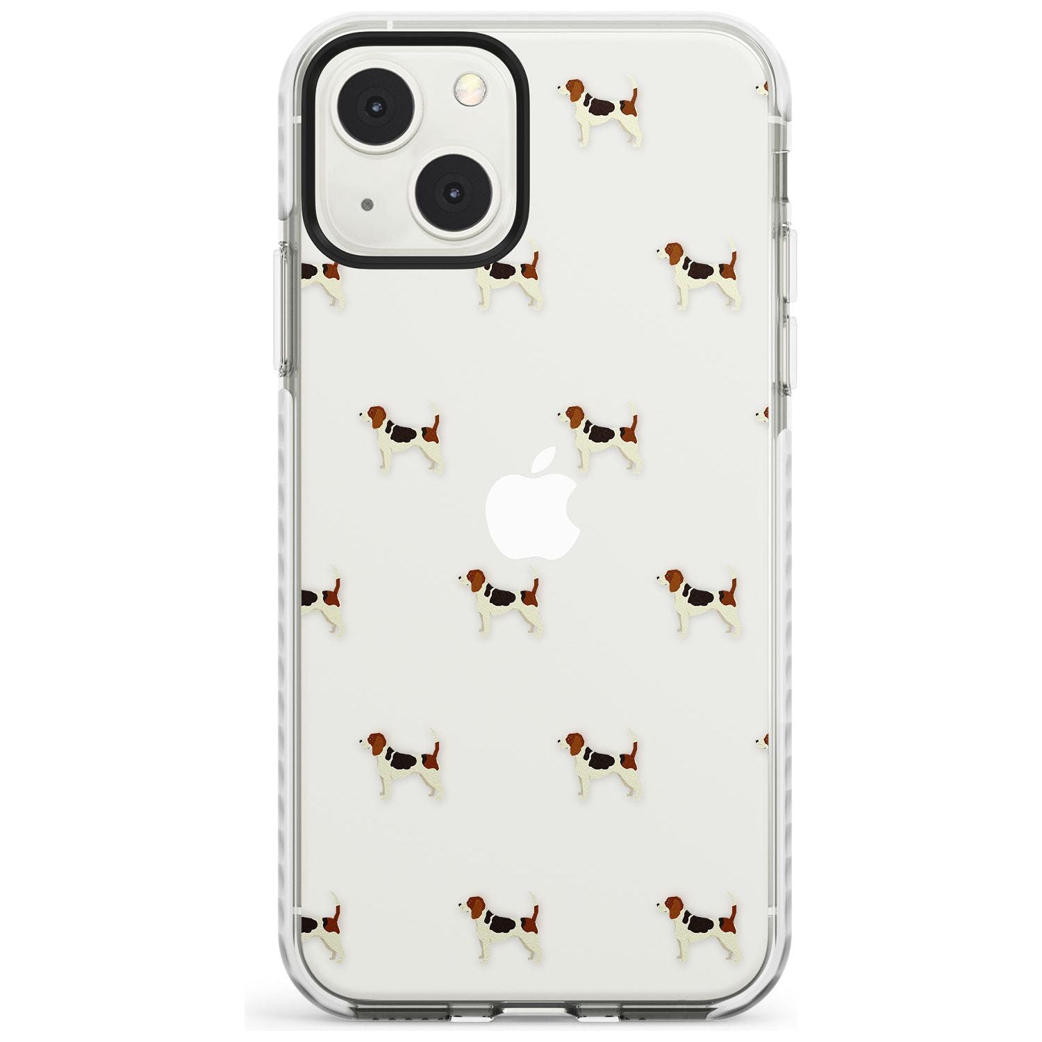 Beagle Dog Pattern Clear Phone Case iPhone 13 Mini / Impact Case Blanc Space