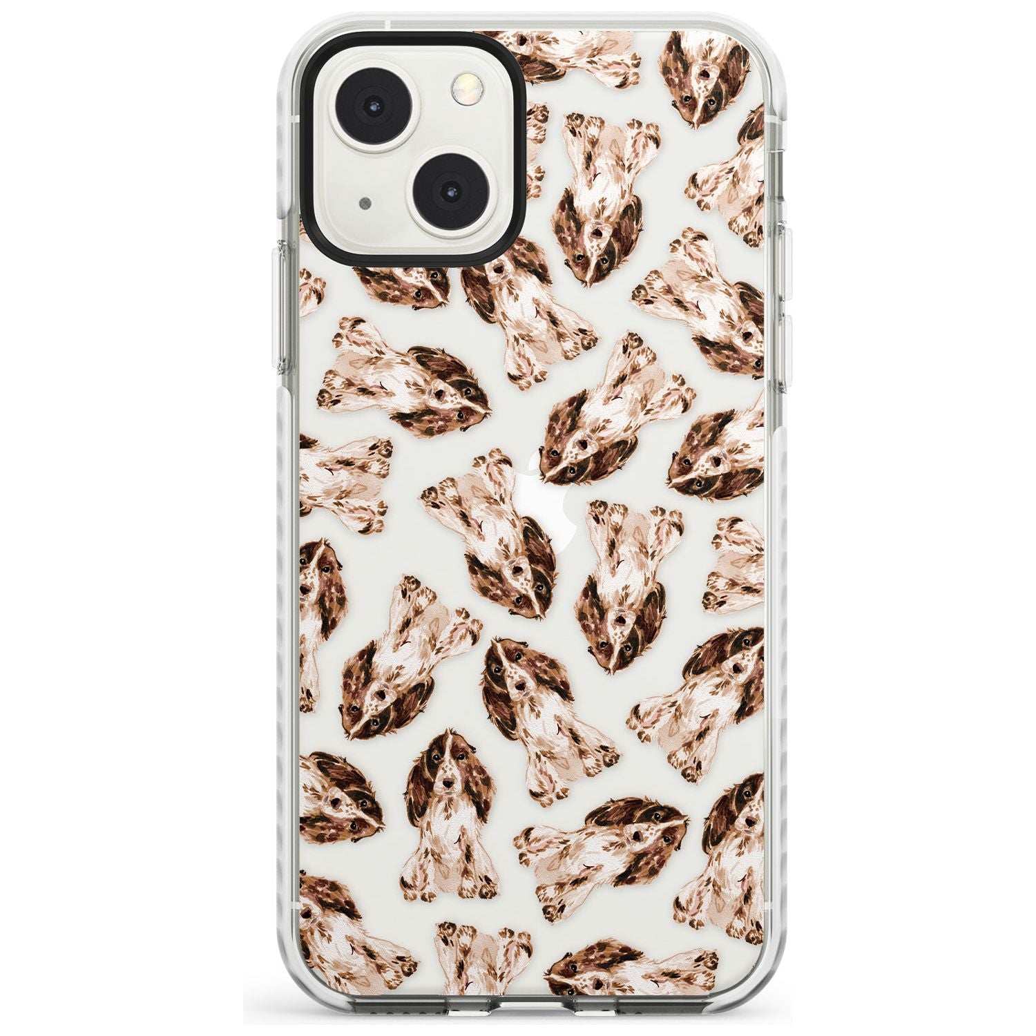 Cocker Spaniel (Brown) Watercolour Dog Pattern Phone Case iPhone 13 Mini / Impact Case Blanc Space