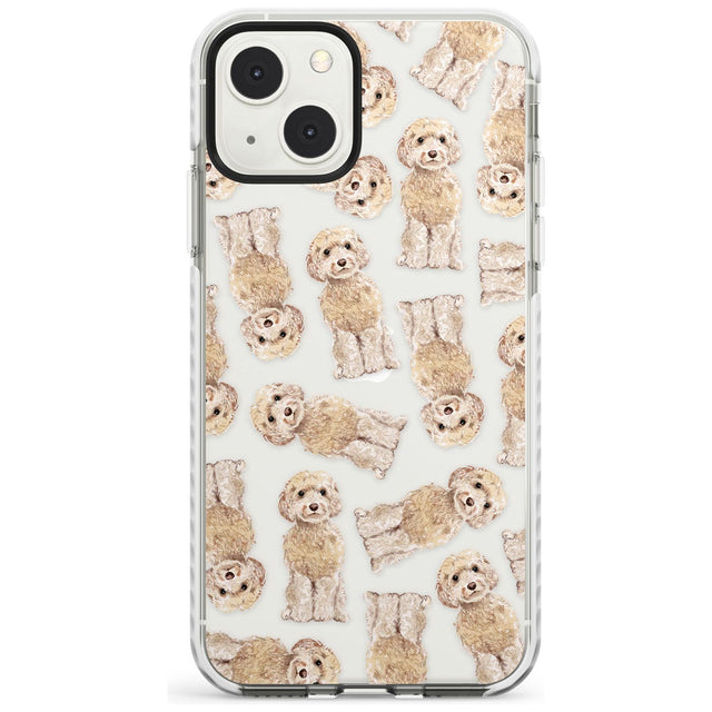 Cockapoo (Champagne) Watercolour Dog Pattern Phone Case iPhone 13 Mini / Impact Case Blanc Space