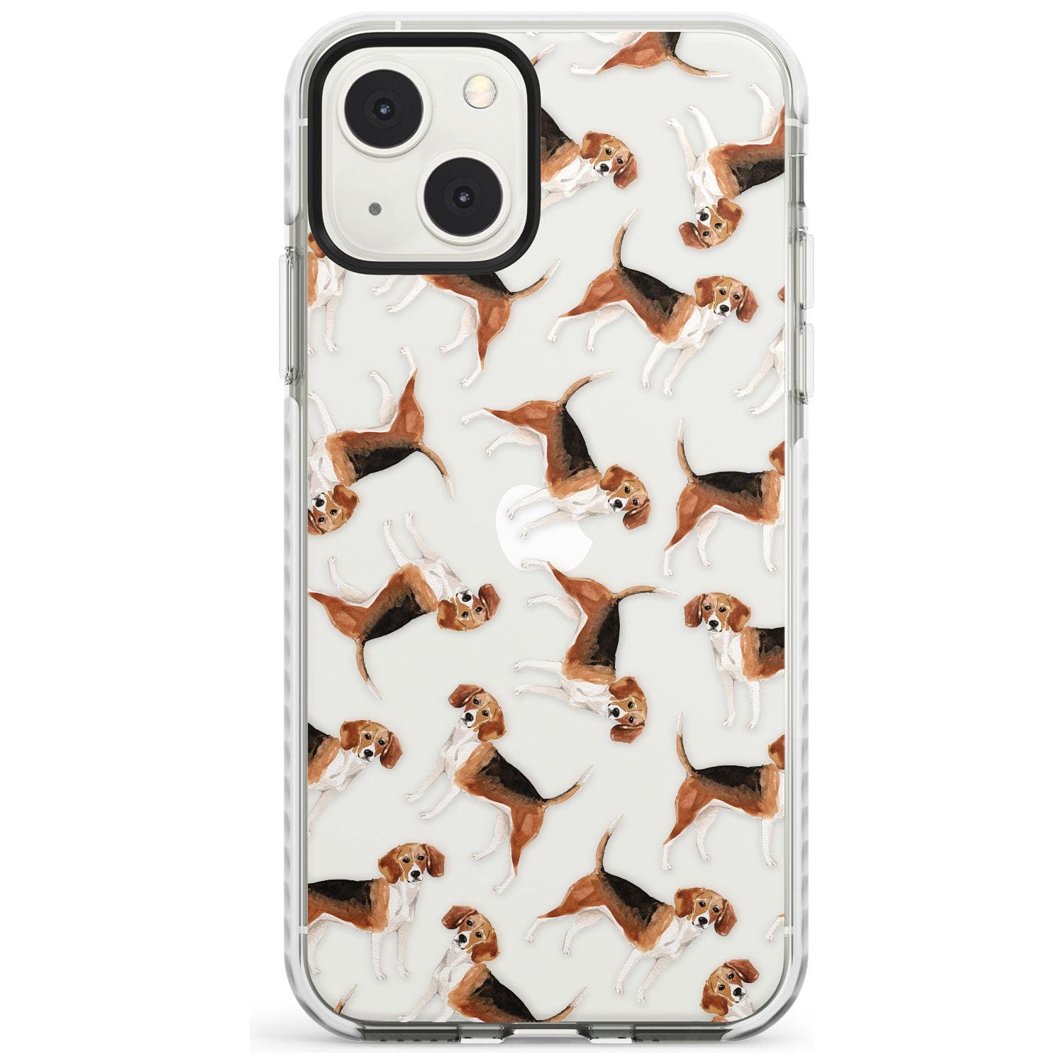 Beagle Watercolour Dog Pattern Phone Case iPhone 13 Mini / Impact Case Blanc Space