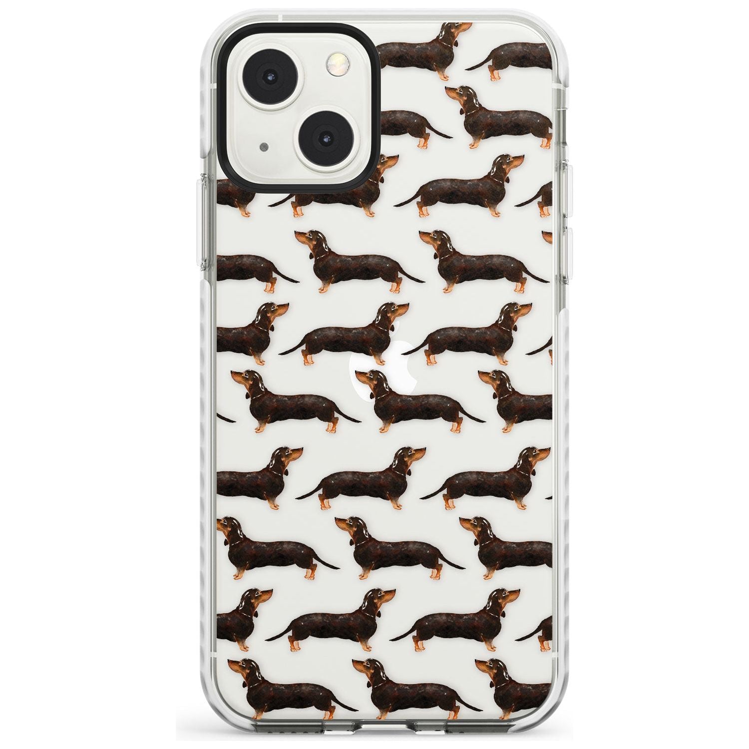 Dachshund (Black & Tan) Watercolour Dog Pattern Phone Case iPhone 13 Mini / Impact Case Blanc Space