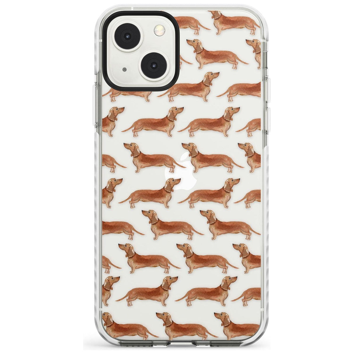 Dachshund (Red) Watercolour Dog Pattern Phone Case iPhone 13 Mini / Impact Case Blanc Space