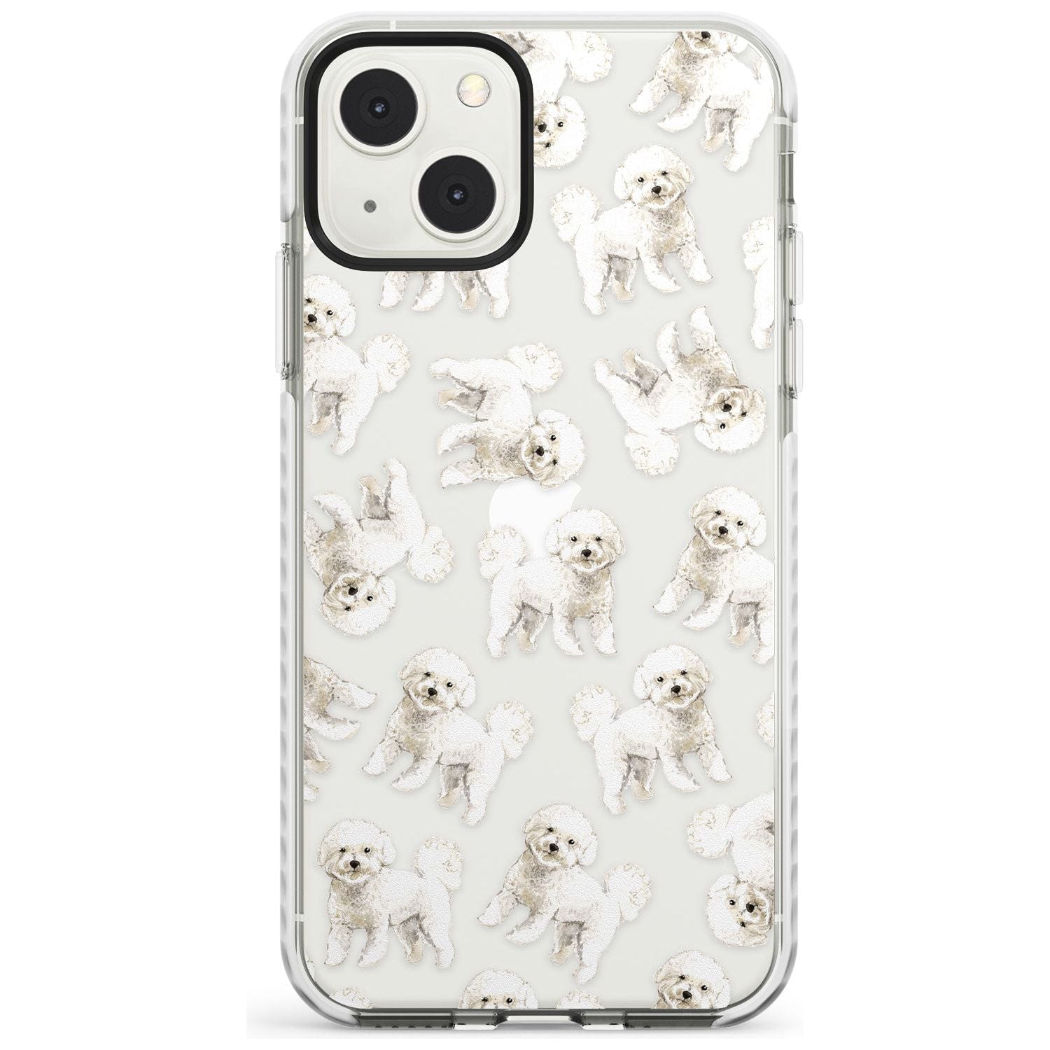 Bichon Frise Watercolour Dog Pattern Phone Case iPhone 13 Mini / Impact Case Blanc Space