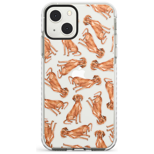 Hungarian Vizsla Watercolour Dog Pattern Phone Case iPhone 13 Mini / Impact Case Blanc Space