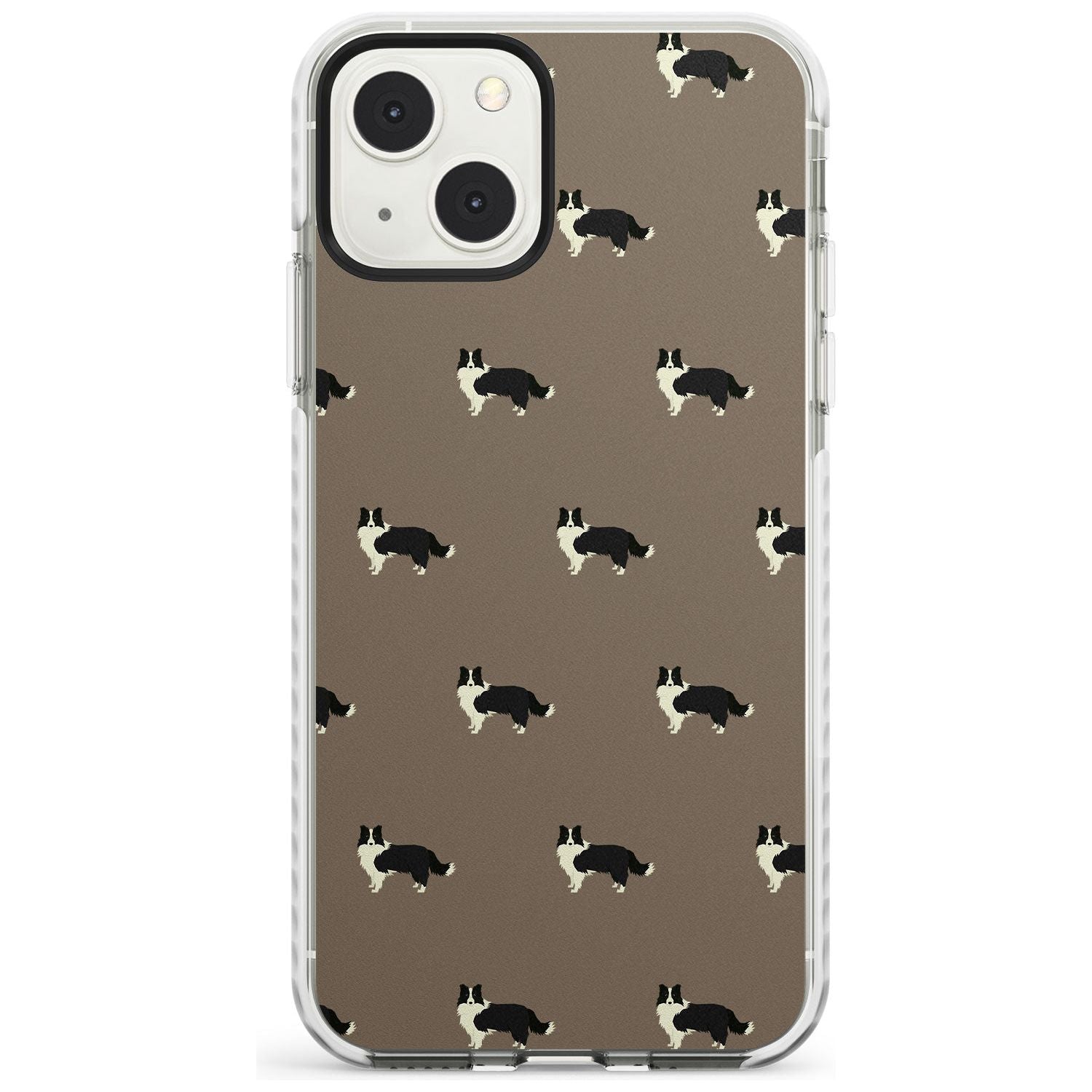 Border Collie Dog Pattern Phone Case iPhone 13 Mini / Impact Case Blanc Space
