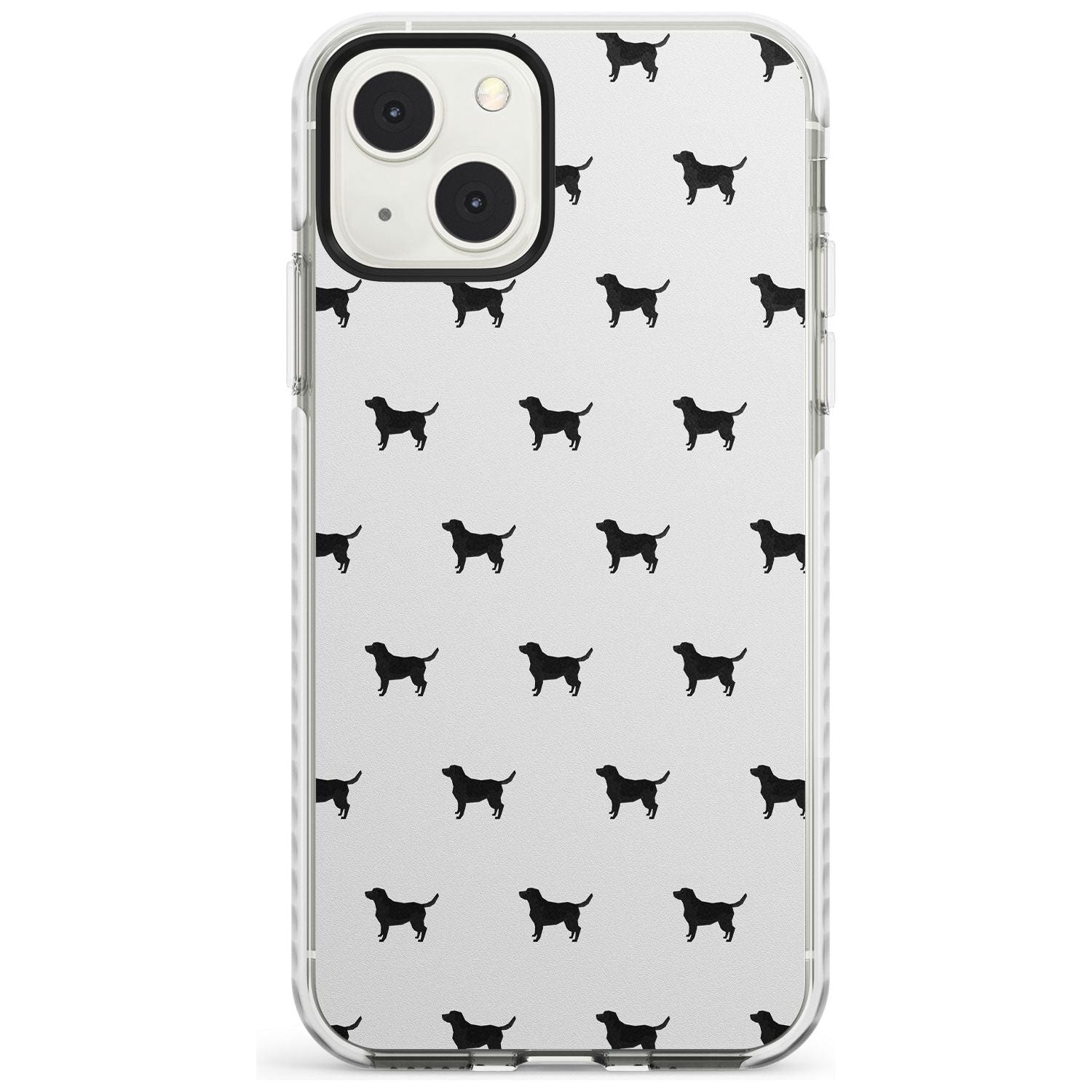 Black Labrador Dog Pattern Phone Case iPhone 13 Mini / Impact Case Blanc Space