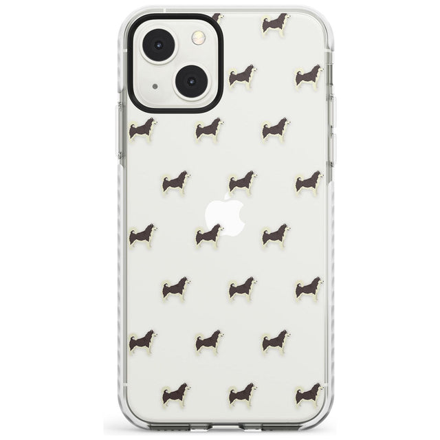 Alaskan Malamute Dog Pattern Clear Phone Case iPhone 13 Mini / Impact Case Blanc Space