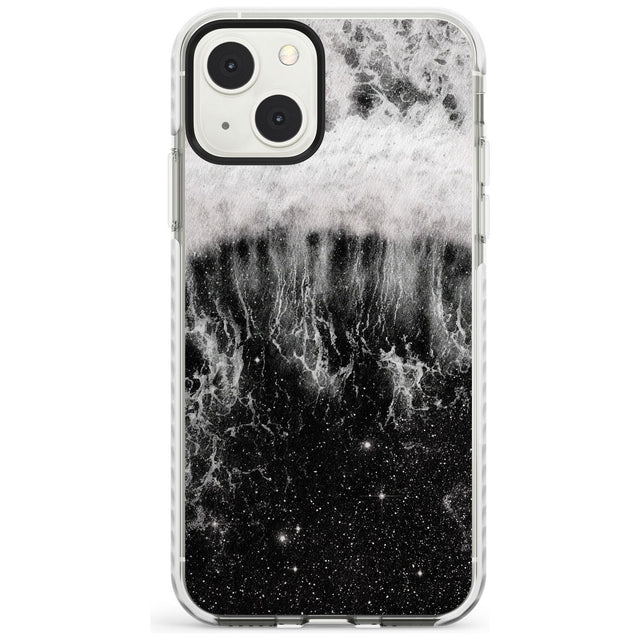 Ocean Wave Galaxy Print Phone Case iPhone 13 Mini / Impact Case Blanc Space