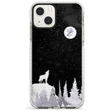 Moon Phases: Wolf & Full Moon Phone Case iPhone 13 Mini / Impact Case Blanc Space