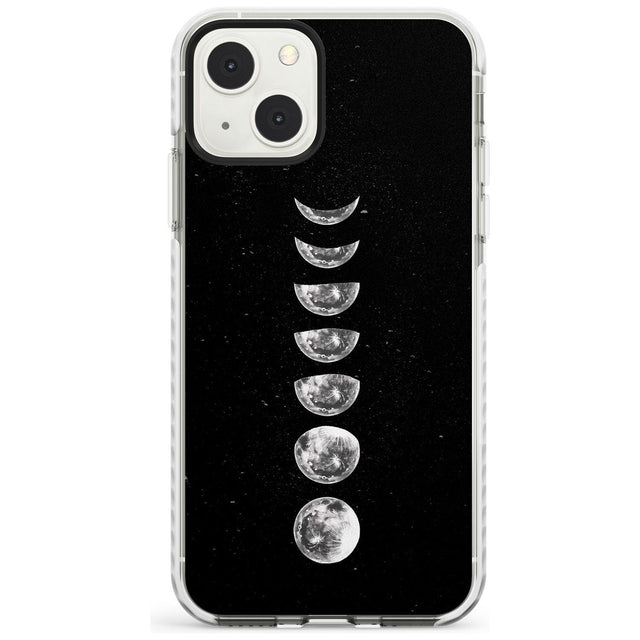 Light Watercolour Moons Phone Case iPhone 13 Mini / Impact Case Blanc Space
