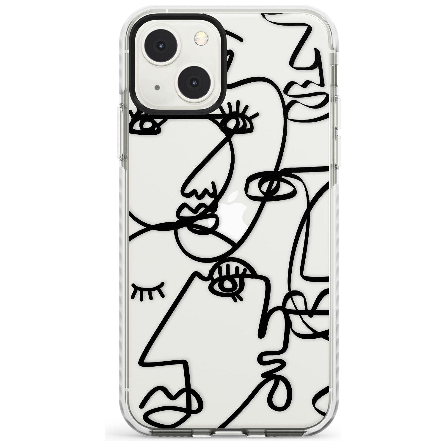 Abstract Continuous Line Faces Black on Clear