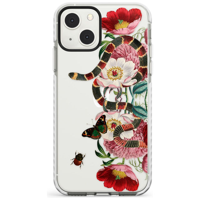 Floral Snake Phone Case iPhone 13 Mini / Impact Case Blanc Space