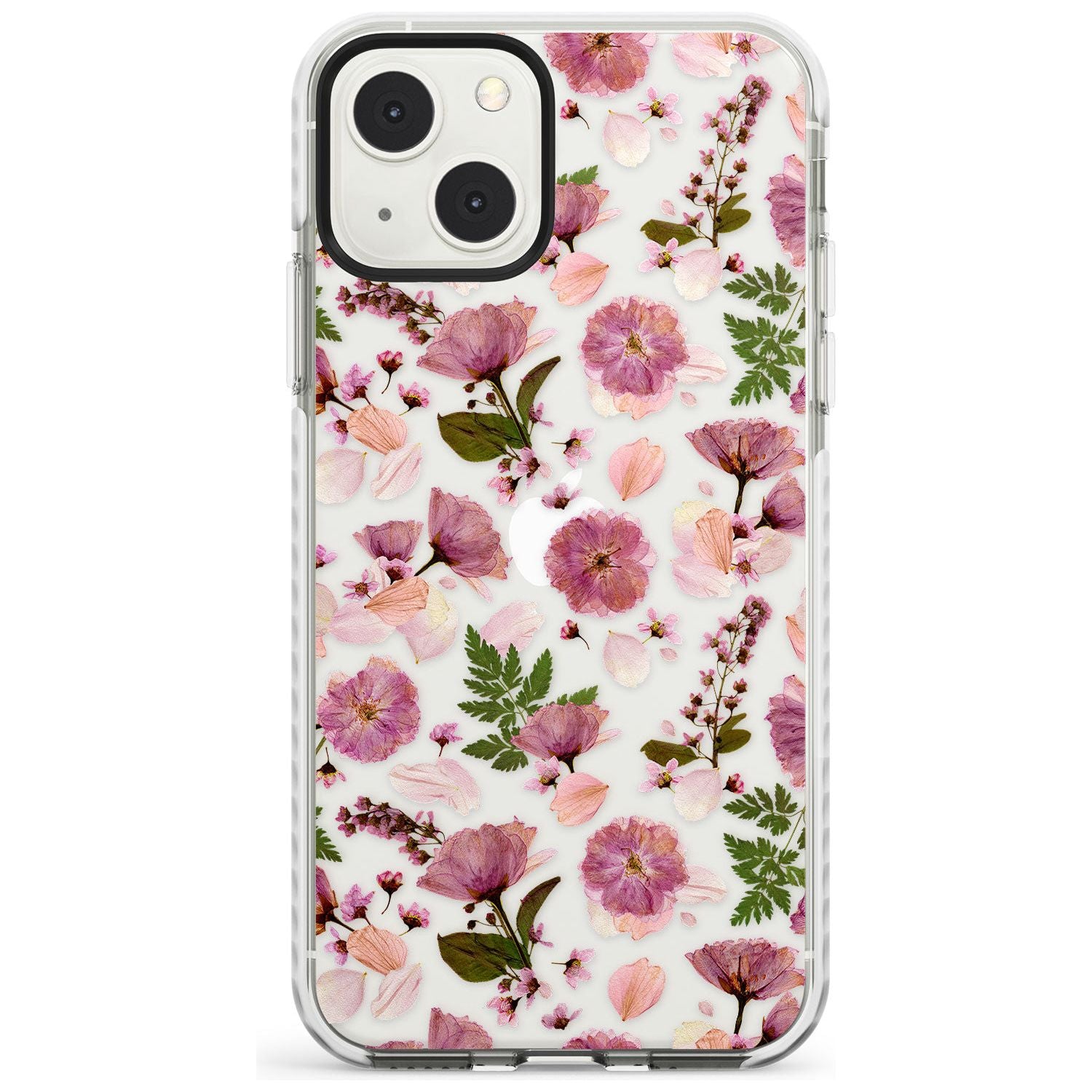 Floral Menagerie Transparent Design Phone Case iPhone 13 Mini / Impact Case Blanc Space