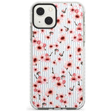 Cherry Blossoms on Blue Stripes Pattern Phone Case iPhone 13 Mini / Impact Case Blanc Space