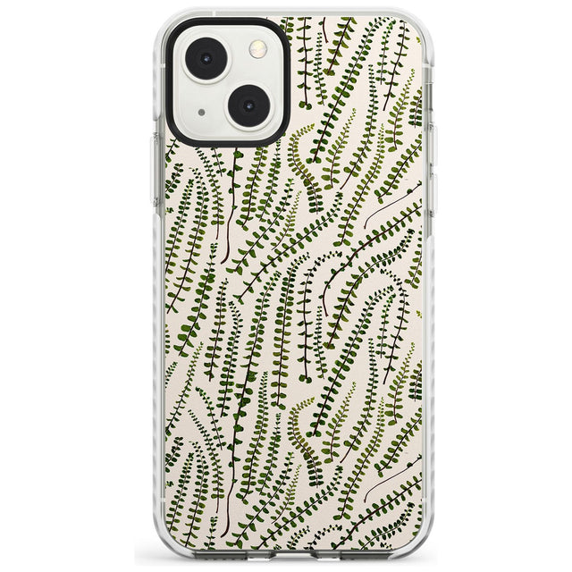 Fern Leaf Pattern Design - Cream Phone Case iPhone 13 Mini / Impact Case Blanc Space