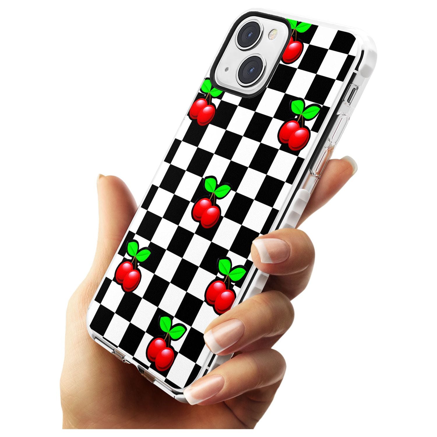 Checkered Cherry Impact Phone Case for iPhone 13 & 13 Mini
