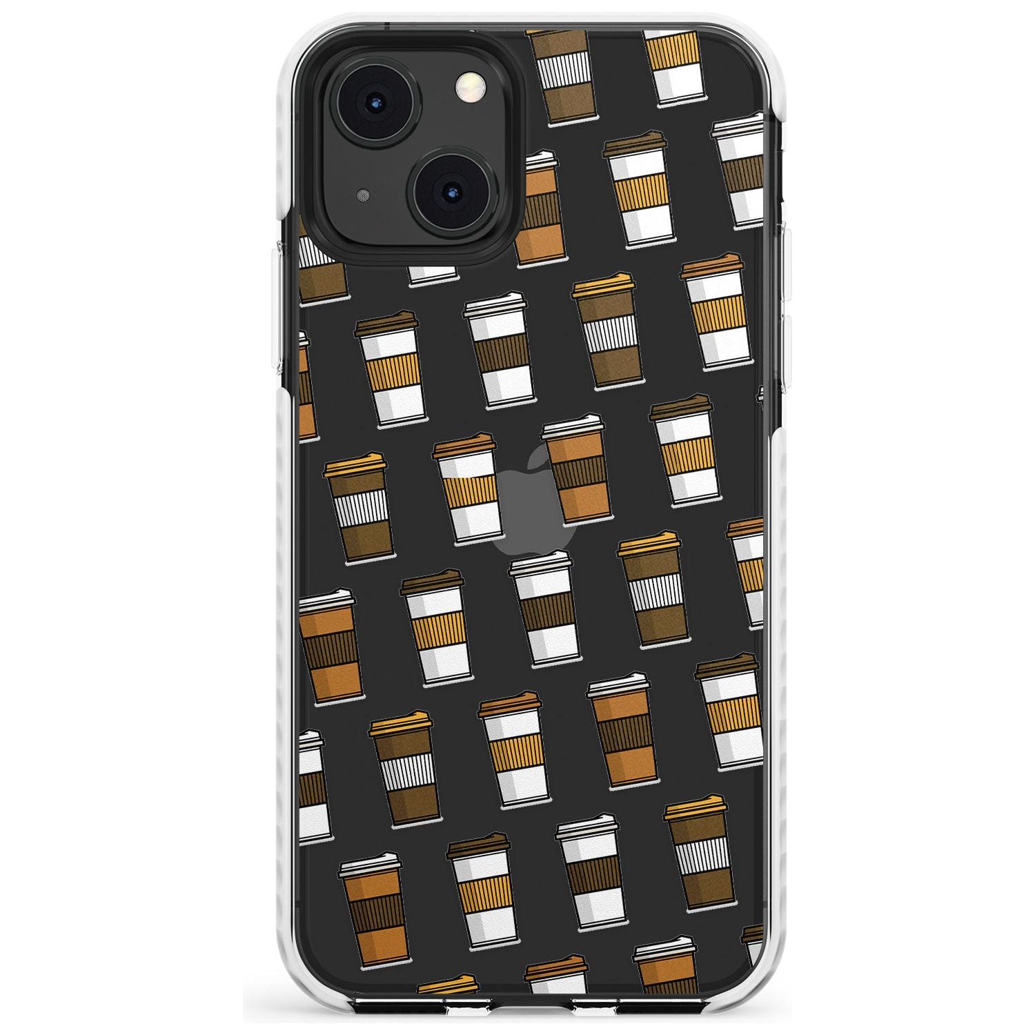 Coffee Cup Pattern Impact Phone Case for iPhone 13 & 13 Mini