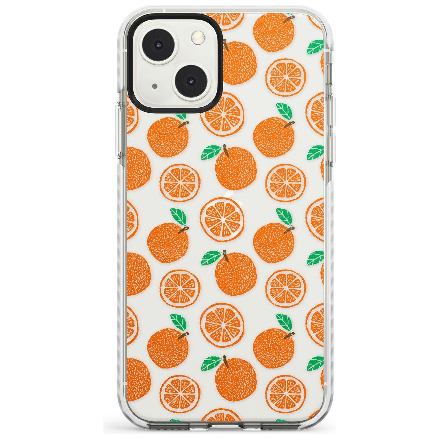 Orange Pattern Phone Case iPhone 13 Mini / Impact Case Blanc Space