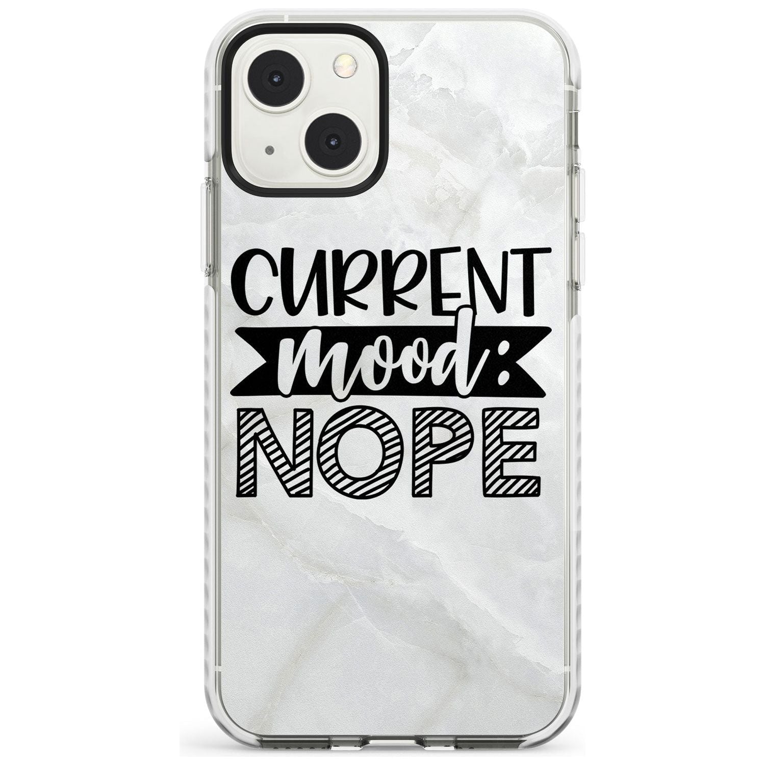 Current Mood NOPE Phone Case iPhone 13 Mini / Impact Case Blanc Space