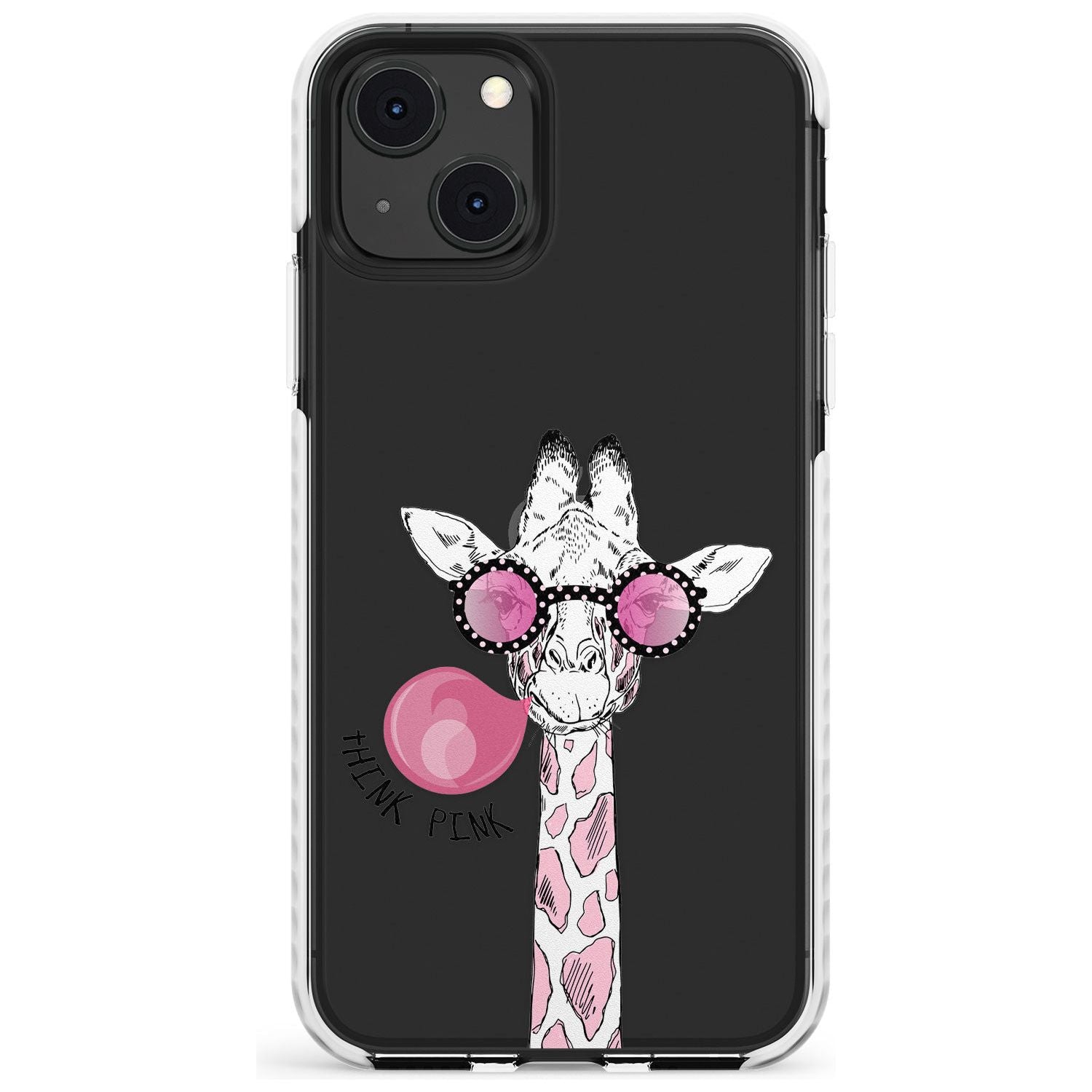 Think Pink Giraffe Impact Phone Case for iPhone 13 & 13 Mini