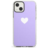 Single Heart White & Pale Purple