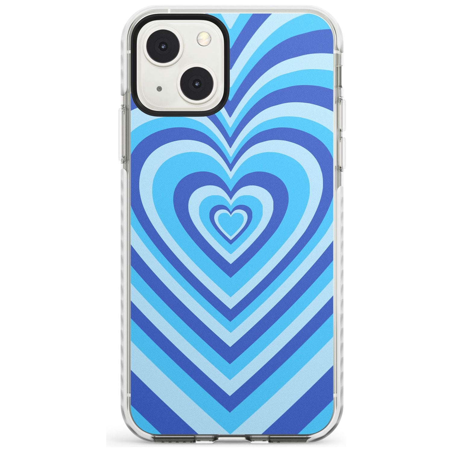 Blue Heart Illusion Impact Phone Case for iPhone 13 & 13 Mini