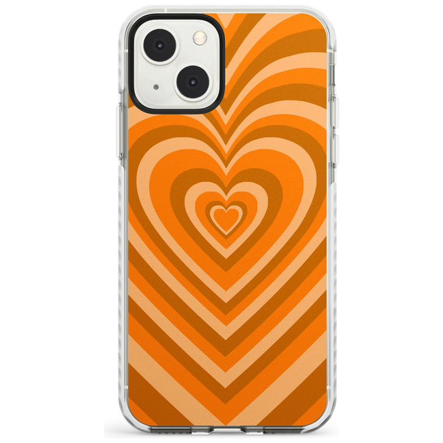 Orange Heart Illusion Phone Case iPhone 13 Mini / Impact Case Blanc Space