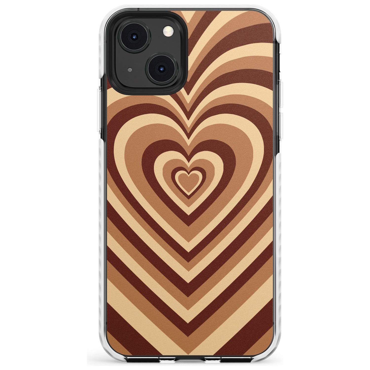 Latte Heart Illusion Phone Case iPhone 13 Mini / Impact Case Blanc Space