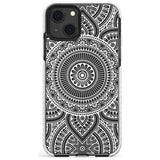 White Henna Flower Wheel Impact Phone Case for iPhone 13 & 13 Mini