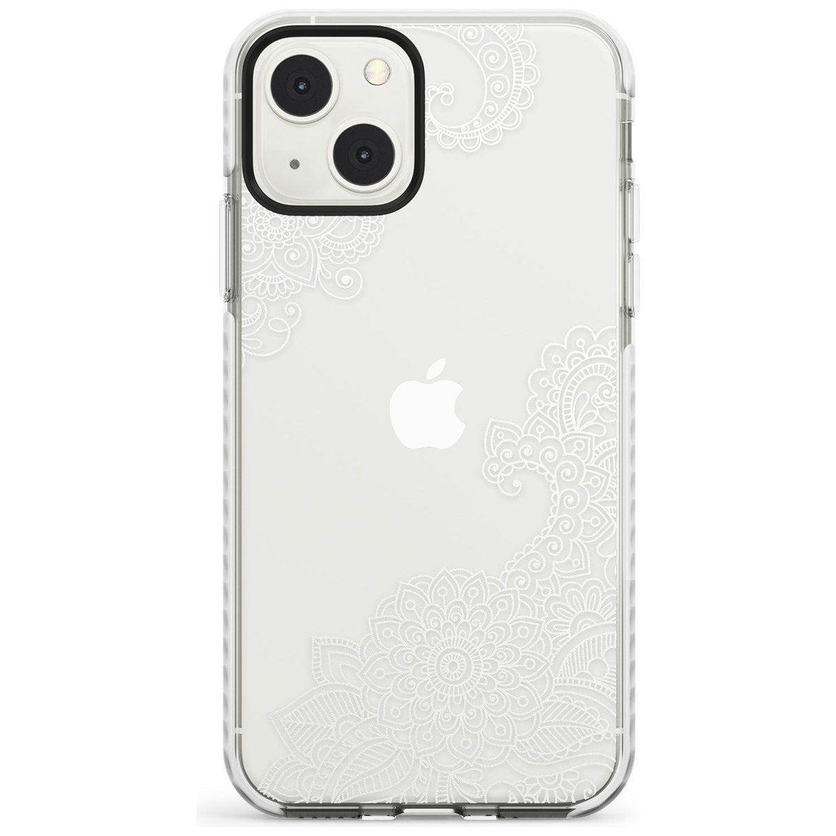 White Henna Botanicals Impact Phone Case for iPhone 13 & 13 Mini