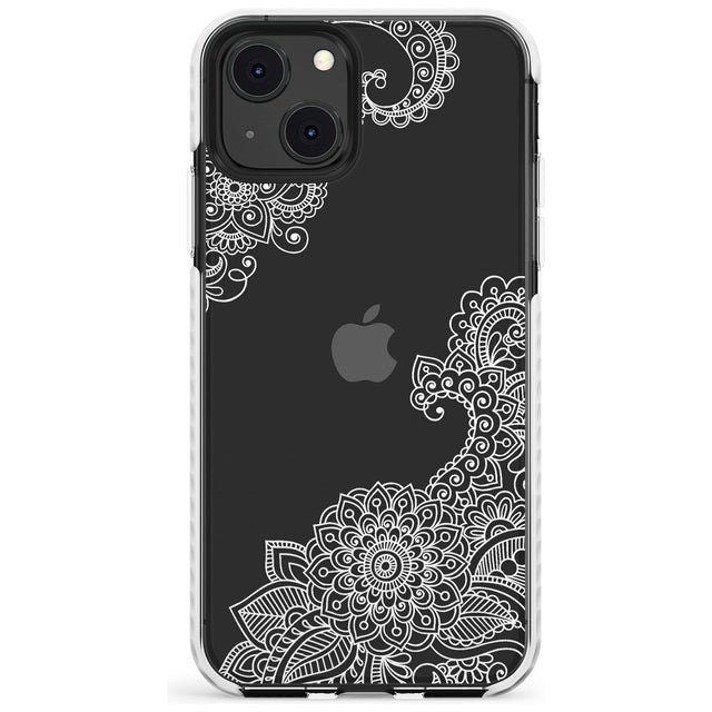 White Henna Botanicals Impact Phone Case for iPhone 13 & 13 Mini