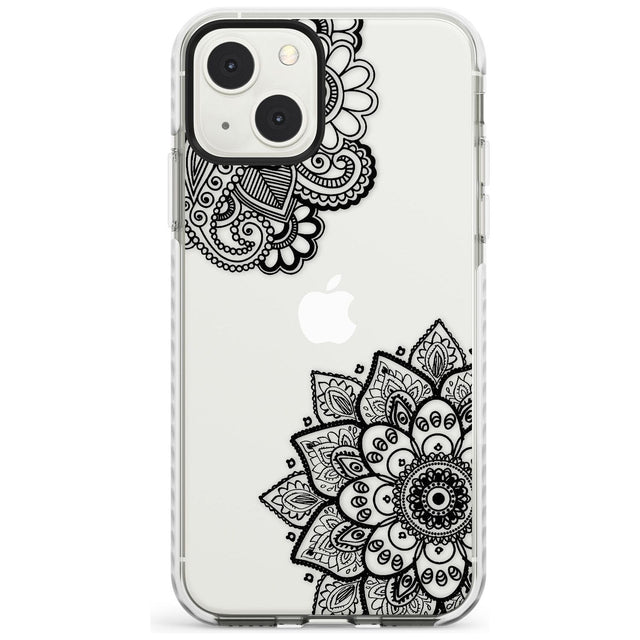 Black Henna Florals Impact Phone Case for iPhone 13 & 13 Mini